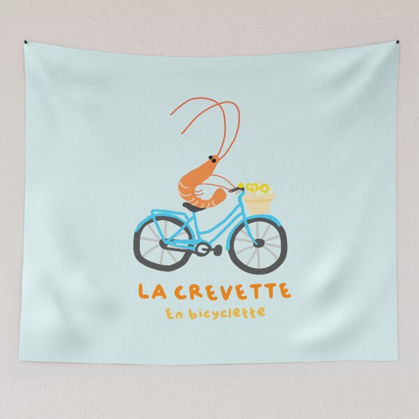 Item preview, The shrimp on a bicycle - Frenchie cyclist designed and sold by petiteToulon.