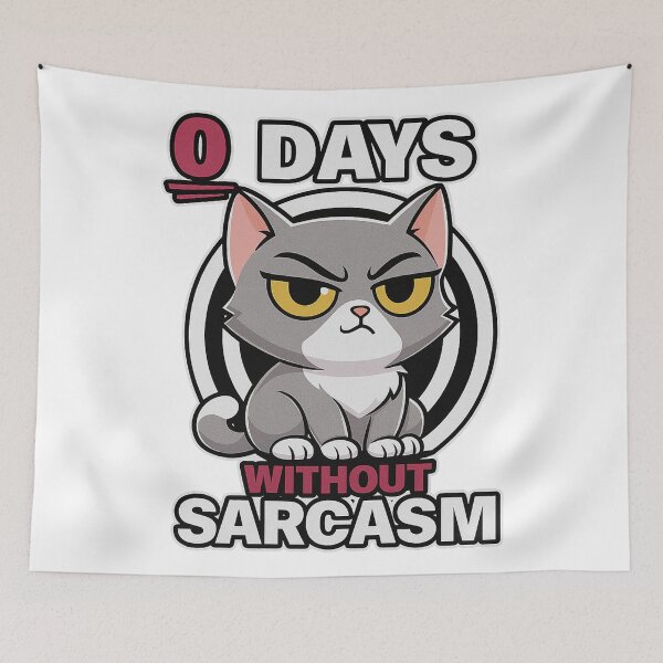 Item preview, Zero Days Without Sarcasm Angry Cat: "Cat Lovers" designed and sold by ndalamson.