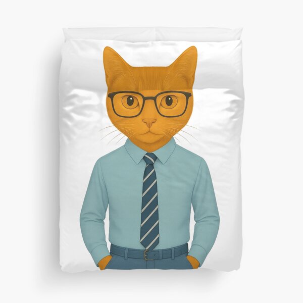 Item preview, Classy Orange Cat in Glasses – Smart Feline Style designed and sold by yorada.