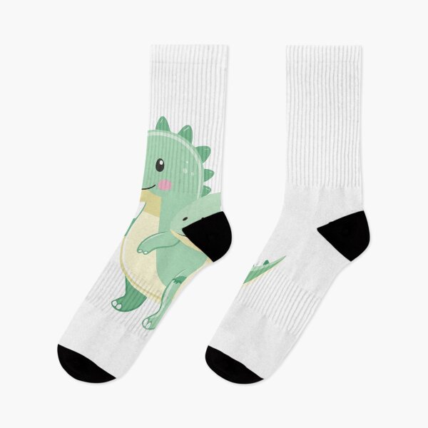 Item preview, Minimalist Cute Dinosaur in Pastel Green – Kawaii Flat Design designed and sold by Little KAIJU.
