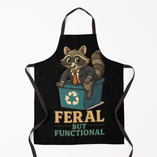 Item preview, Feral but Functional – Business Raccoon Climbing from Recycling Bin designed and sold by TrashCultSupply.