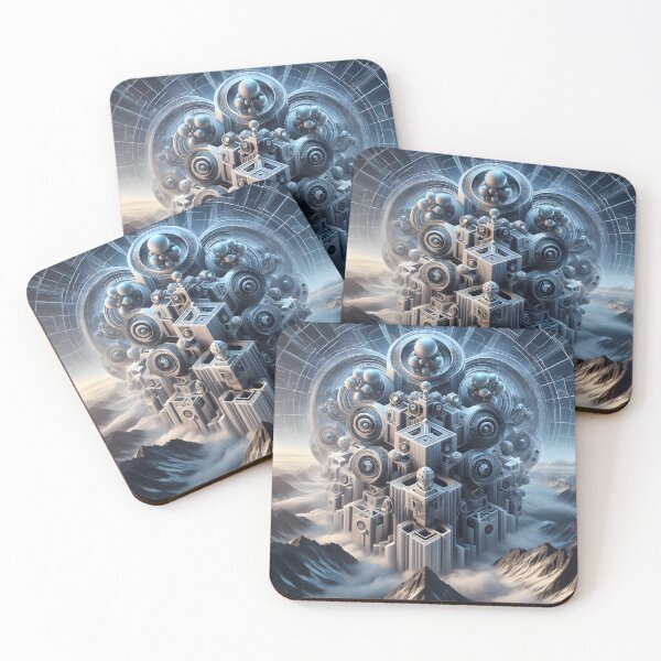 Item preview, Futuristic Geometric Cityscape Floating in Clouds designed and sold by StudioIXI.