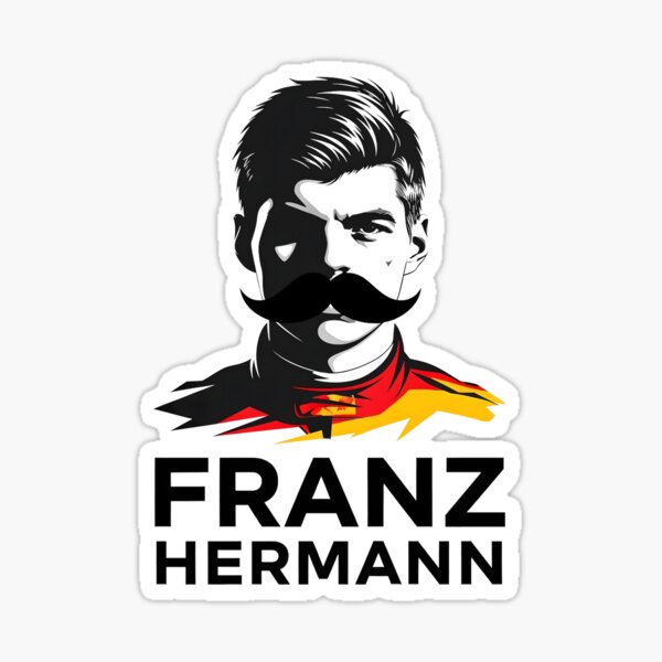 Item preview, Franz Hermann F1 Art - Striking Portrait Design | German Racing Colors designed and sold by Studio F1Grid.