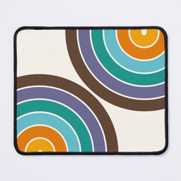 Item preview, Midcentury Modern Geometric Rainbow C16 in Retro Gold Teal Brown Purple designed and sold by nineFlorals.