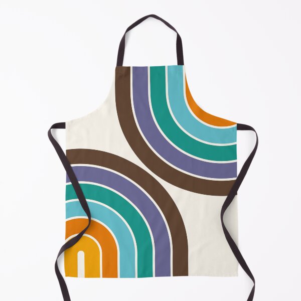 Item preview, Midcentury Modern Geometric Rainbow C16 in Retro Gold Teal Brown Purple designed and sold by nineFlorals.