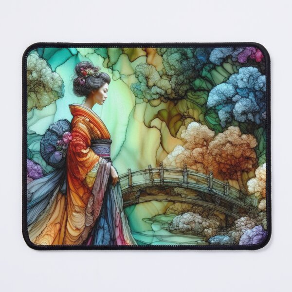 Item preview, Inkspired Art - Japanese Garden - Bridge Over Water designed and sold by OByD.