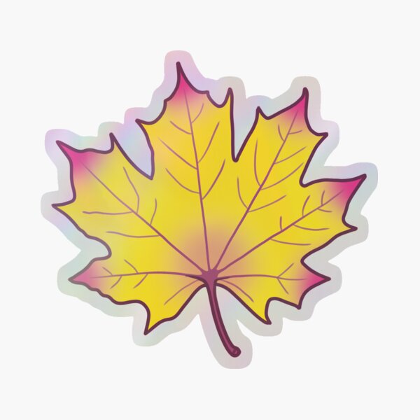 Colorful Maple Leaf - Autumn Holographic Sticker