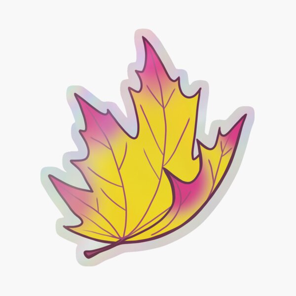Colorful Maple Leaf - Autumn Holographic Sticker