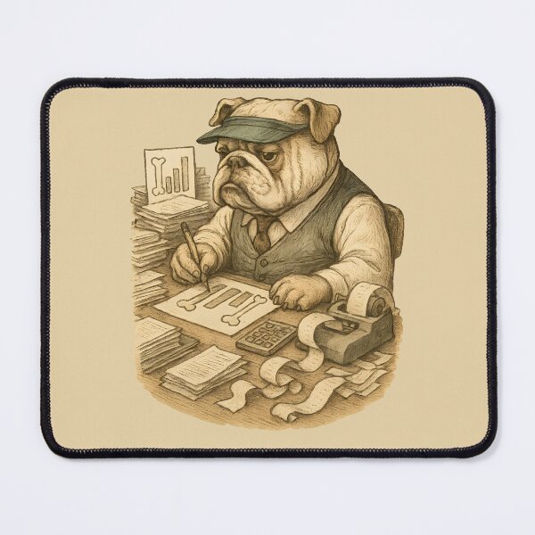 Item preview, Business Bulldog Funny Animal illustration designed and sold by Shoot-The-Moon.