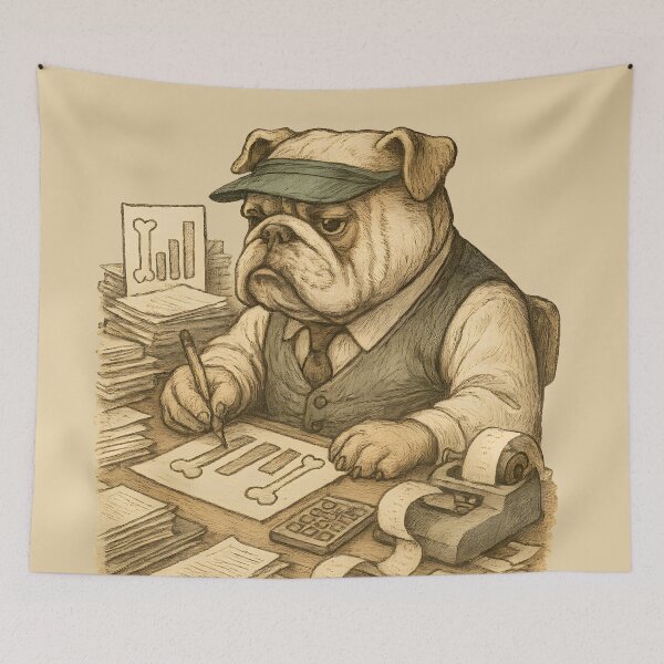 Item preview, Business Bulldog Funny  Animal illustration designed and sold by Shoot-The-Moon.