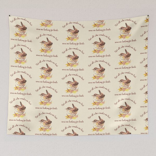 Item preview, Not All Who Wander Are Lost Wren Bird Art designed and sold by countrymouse.