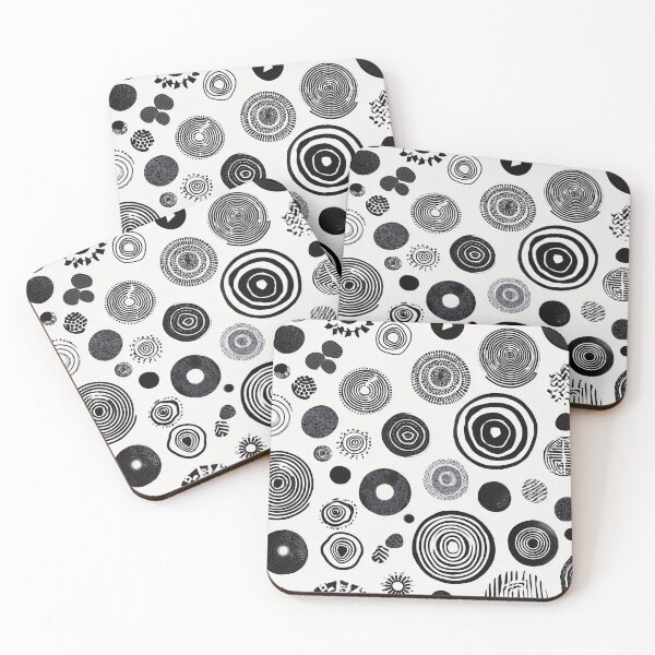 Item preview, Monochrome Orbit: Diverse Circular Pattern Art designed and sold by djovan.