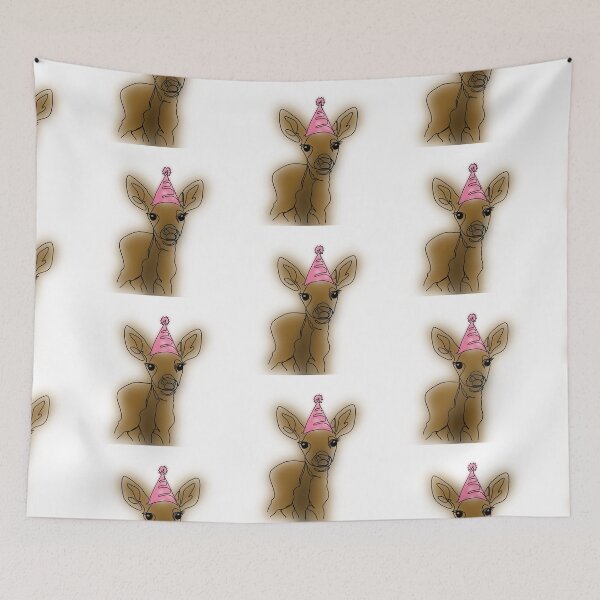 Item preview, Danielle the Festive Deer in a pink Party Hat – animalzinhats designed and sold by Ashley’sAnimalz.