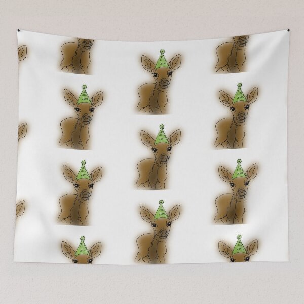 Item preview, Danielle the Festive Deer in a green Party Hat – animalzinhats designed and sold by Ashley’sAnimalz.
