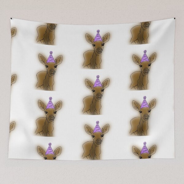 Item preview, Danielle the Festive Deer in a purple Party Hat – animalzinhats designed and sold by Ashley’sAnimalz.