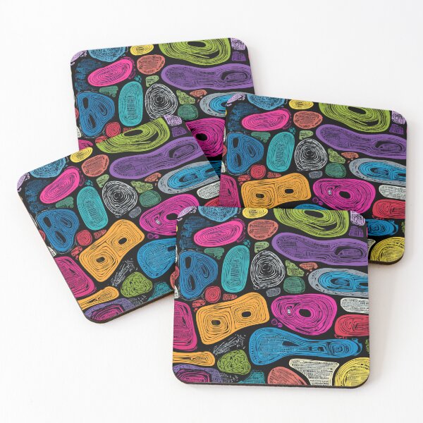 Item preview, Neon Glyphs & Swirls - Vibrant Abstract Textures designed and sold by djovan.