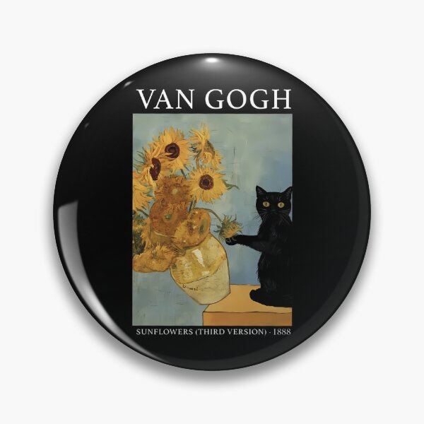 Item preview, Van Gogh Black Cat With Sunflowers Funny Cat designed and sold by chung2525.