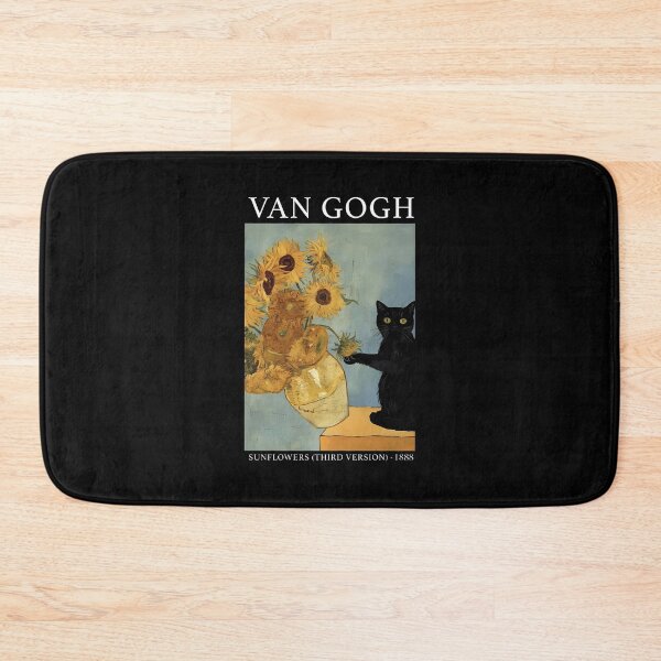Item preview, Van Gogh Black Cat With Sunflowers Funny Cat designed and sold by chung2525.