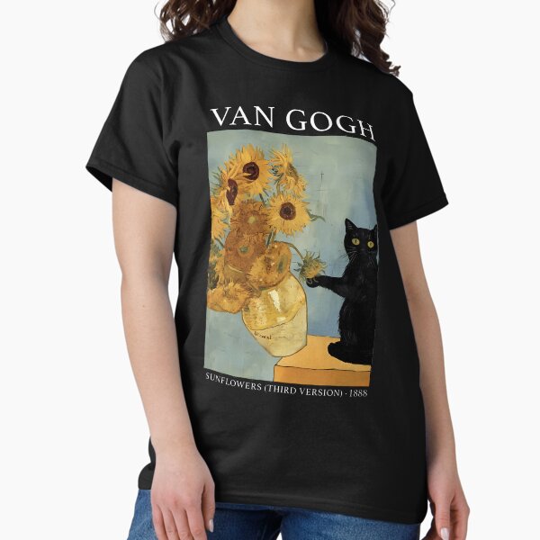 Item preview, Van Gogh Black Cat With Sunflowers Funny Cat designed and sold by chung2525.