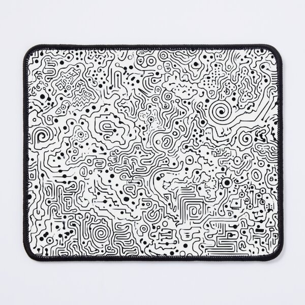 Item preview, Intricate Monochrome Maze - Abstract Pathways designed and sold by djovan.