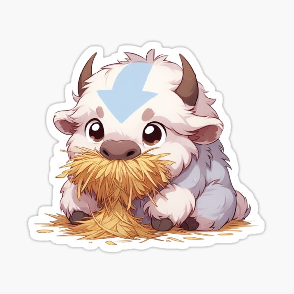 Item preview, Cute Sky Bison Appa Eating Hay designed and sold by YuWaNaStudio.