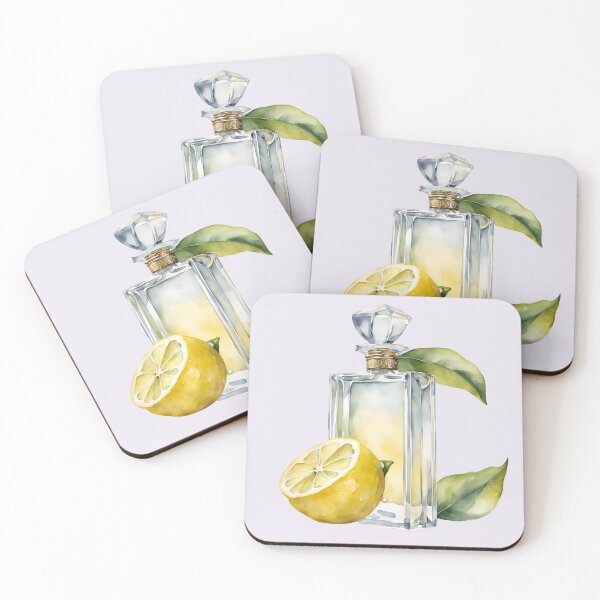 Item preview,   Perfume Bottle Watercolor, Lemon  Perfume, Lime Perfume, Paris, Purple Flowers,  Watercolor,  Hydrangea designed and sold by KolorellaS.