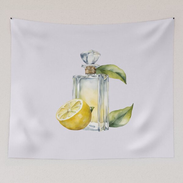 Item preview,   Perfume Bottle Watercolor, Lemon  Perfume, Lime Perfume, Paris, Purple Flowers,  Watercolor,  Hydrangea designed and sold by KolorellaS.