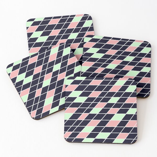 Item preview, Retro Pop Tiles – Diagonal Mint & Blush Geometric Pattern designed and sold by CreationbyNiki.
