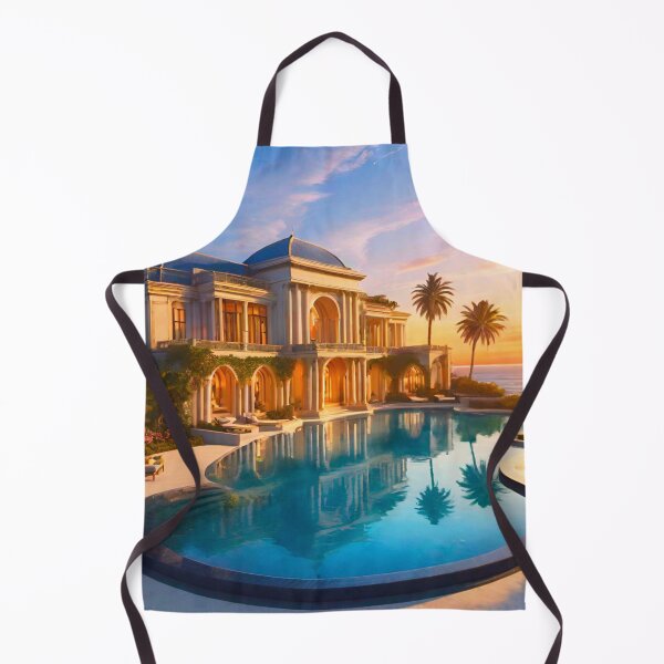 Item preview, Mega Mansion at Sunset – Poolside Luxury Dreamscape designed and sold by GrizzlyCollective.