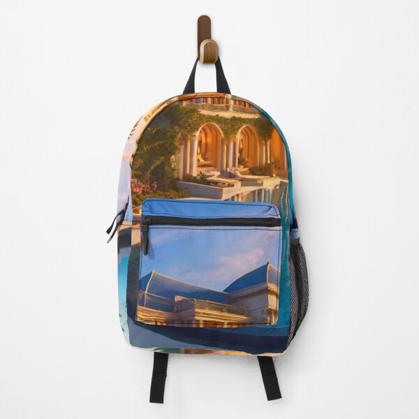 Item preview, Mega Mansion at Sunset – Poolside Luxury Dreamscape designed and sold by GrizzlyCollective.