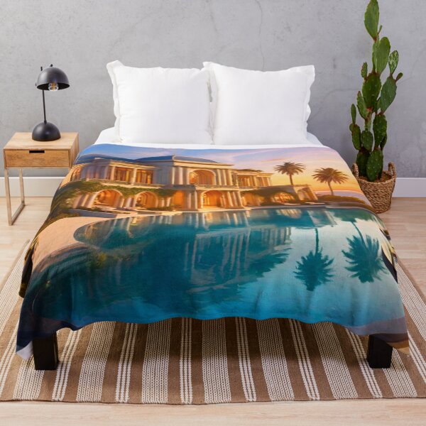 Item preview, Mega Mansion at Sunset – Poolside Luxury Dreamscape designed and sold by GrizzlyCollective.