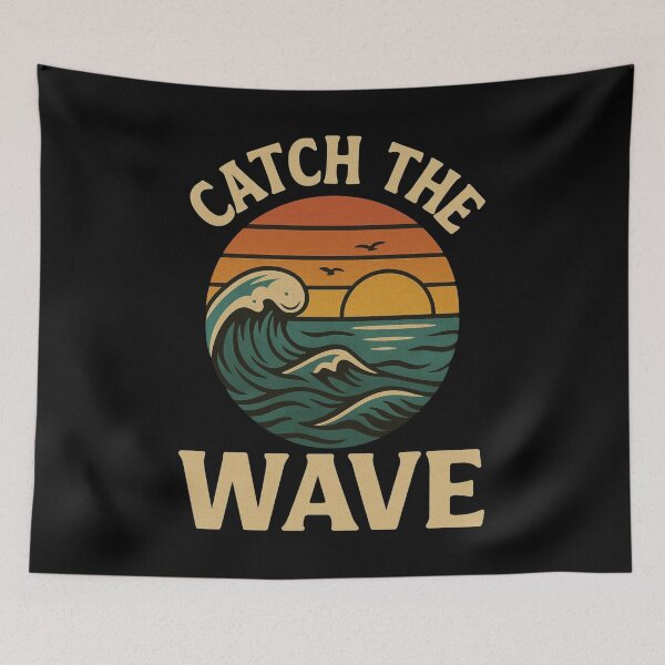 Item preview, Catch the wave retro vintage sunset ocean designed and sold by KTGim.