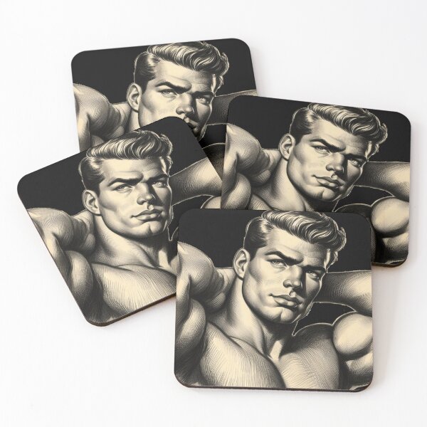 Item preview, 1940s Physique Hunks Muscle Power LGBTQ Gay Pride Graphic Design designed and sold by ItsAKinkThing.