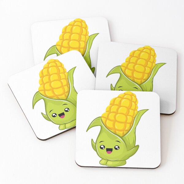 Item preview, Kawaii Corn – Cute Yellow Corn with Smiley Face designed and sold by Blueprint&co.