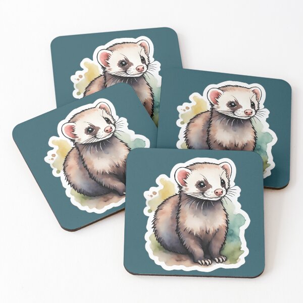 Item preview, Ferret Watercolor Sticker Style designed and sold by LDJBlank.