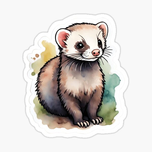 Item preview, Ferret Watercolor Sticker Style designed and sold by LDJBlank.