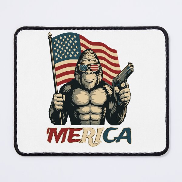 Item preview, MERICA Bigfoot Patriotic Flag designed and sold by Barefootprint.
