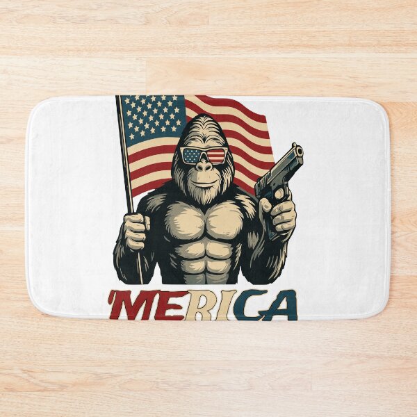 Item preview, MERICA Bigfoot Patriotic Flag designed and sold by Barefootprint.