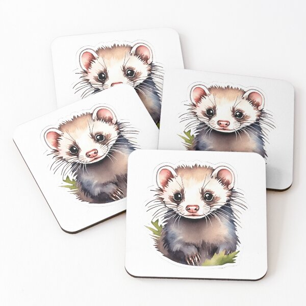 Item preview, Ferret Watercolor Sticker Style designed and sold by LDJBlank.