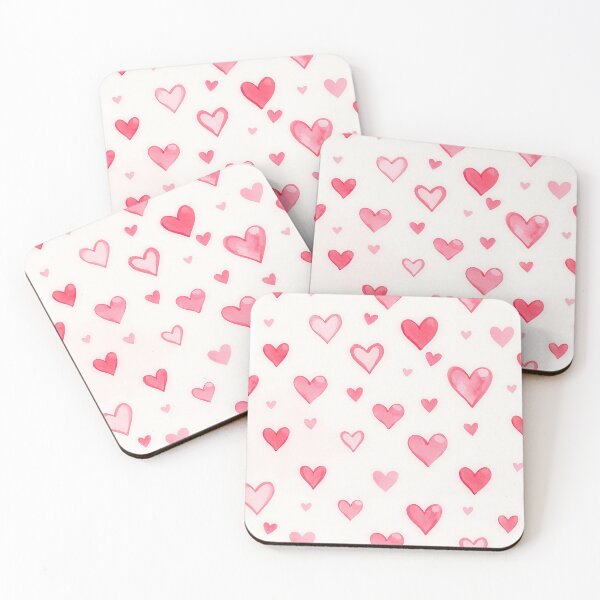 Item preview, Pink hearts on a white background designed and sold by Garrulus glandarius.