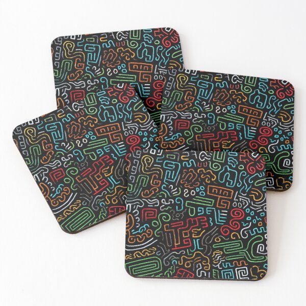 Item preview, "Chromatic Glyphs - Vibrant Labyrinthine Lines" designed and sold by djovan.