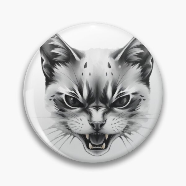 Item preview, "Feline Fury" – Monochrome Rage Art Print / Tee designed and sold by apoknight.
