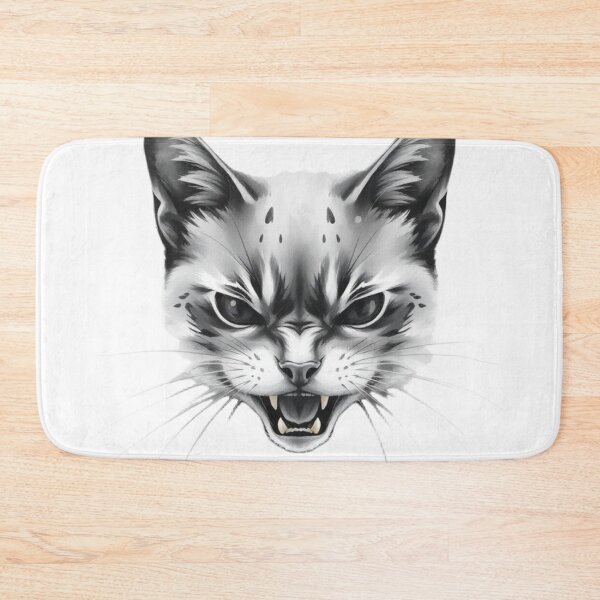 Item preview, "Feline Fury" – Monochrome Rage Art Print / Tee designed and sold by apoknight.