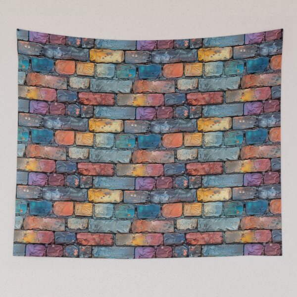 Item preview, Colorful Brick Wall Pattern designed and sold by NTGUILTY.