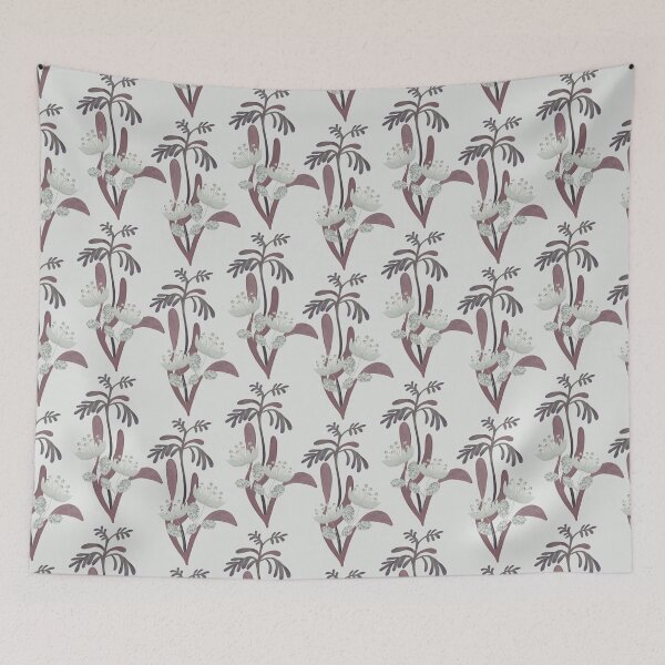 Item preview, Bold Organic leaves on super soft grey designed and sold by phatlizzardart.