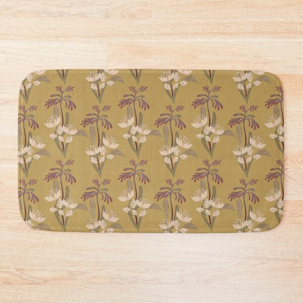 Item preview, Bold Organic leaves on warm mustard designed and sold by phatlizzardart.
