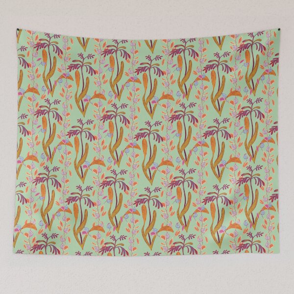 Item preview, Vertical, Bold Organic leaves on mint green designed and sold by phatlizzardart.