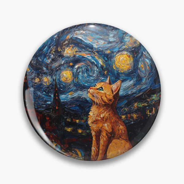 Item preview, Cat in Starry Night 07 designed and sold by Made-by-Gus.