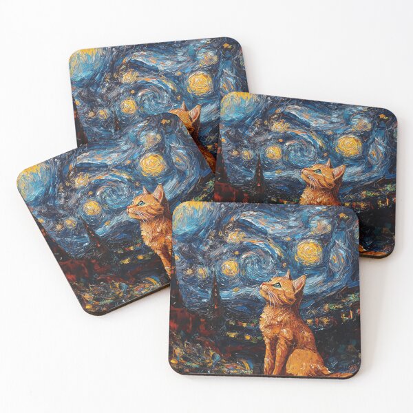 Item preview, Cat in Starry Night 07 designed and sold by Made-by-Gus.
