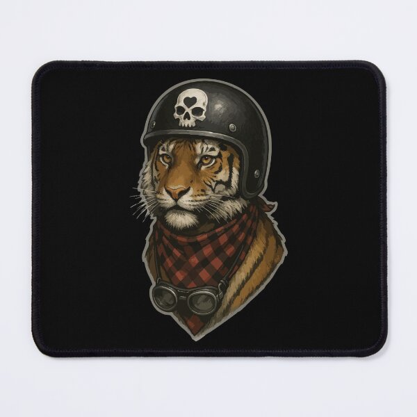 Item preview, Biker Tiger Skull Helmet designed and sold by TomFrontierArt.